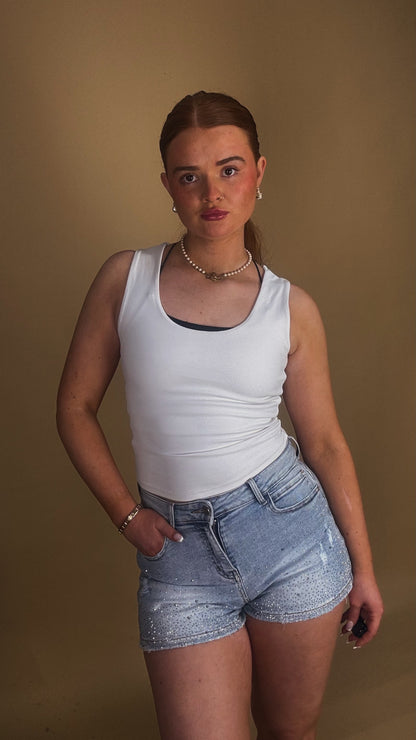 Shorts with diamonte 8662