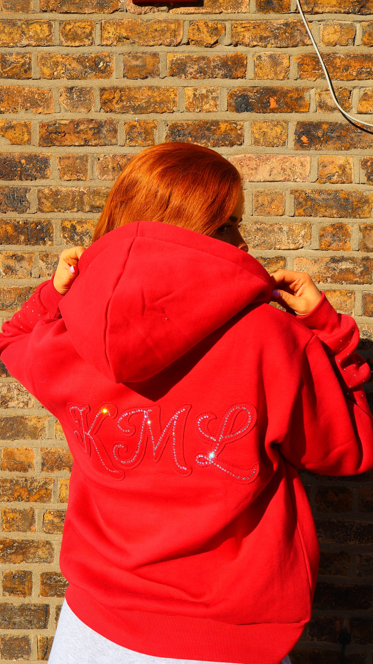 Ariana 80% cotton fleece Diamonte hoodie