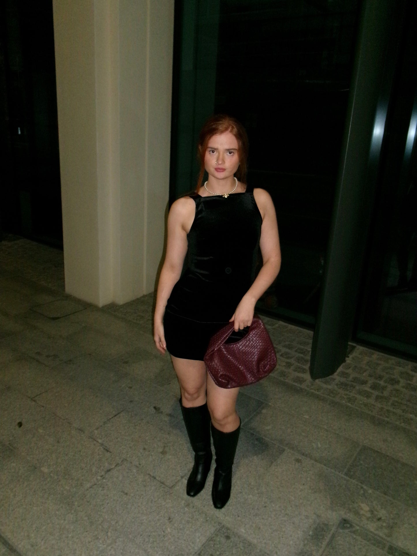 Bobbi Bow Super stretch crushed velvet dress