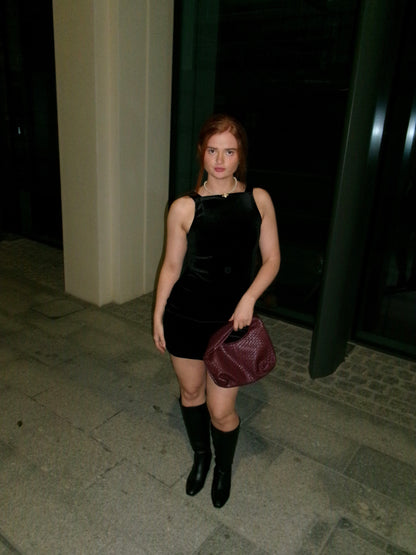 Bobbi Bow Super stretch crushed velvet dress