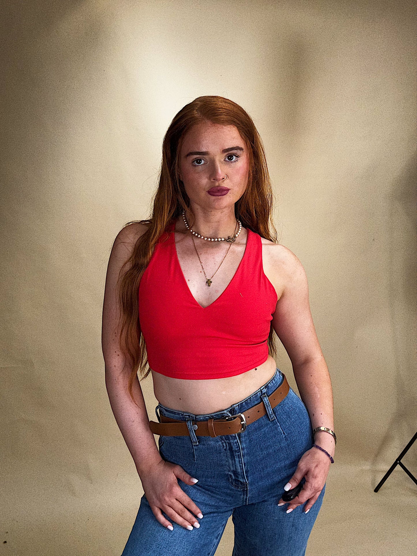 Emma Super stretchy denim jeans + the belt