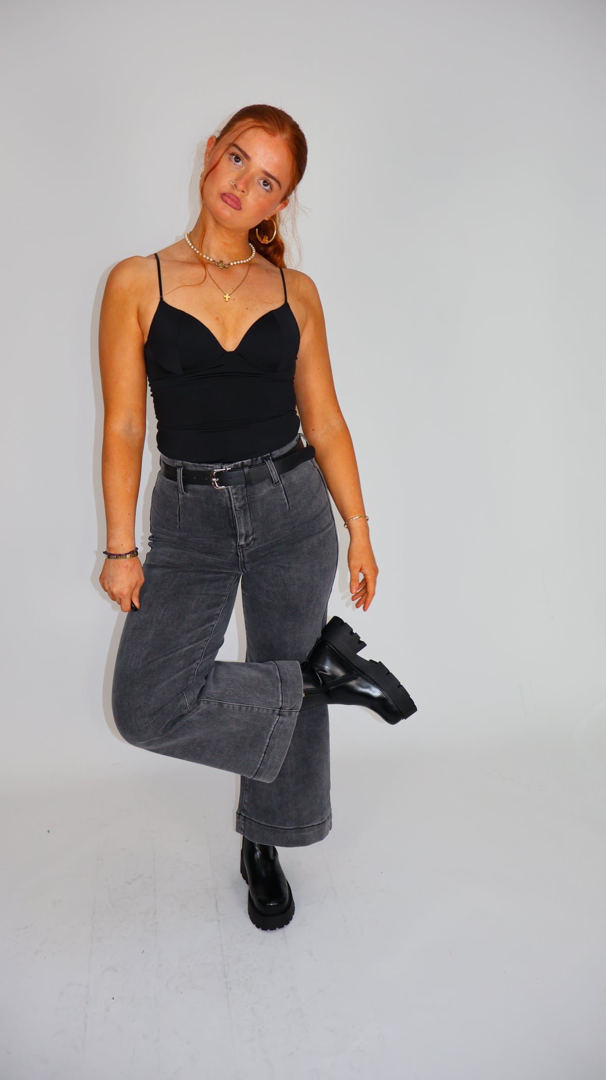 Stephanie Super stretch denim. With belt