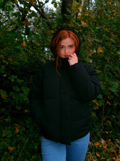 Jade Jet Black Puffer Jacket