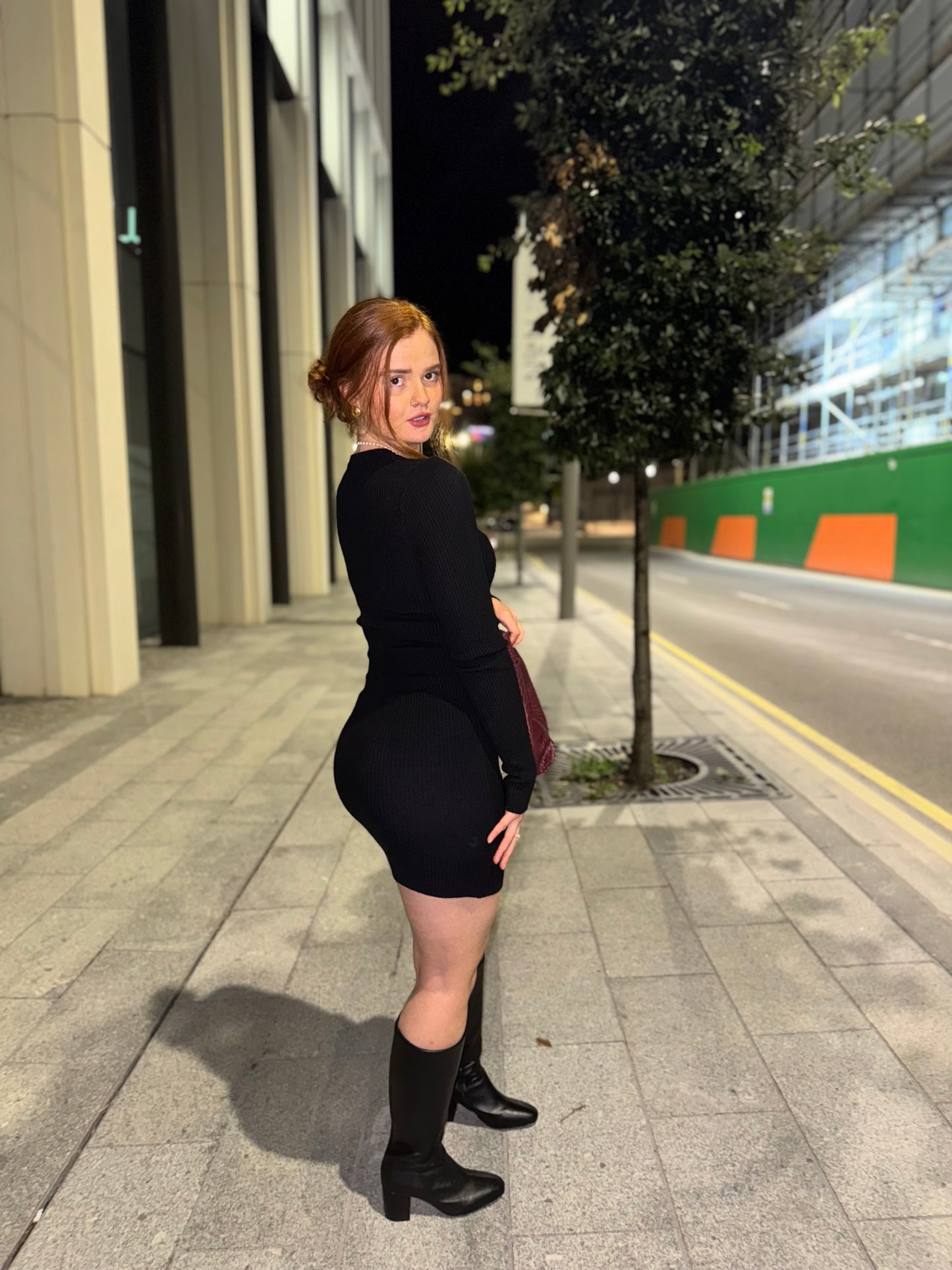 Blake Black Ribbed Dress *made with recycled fabrics*