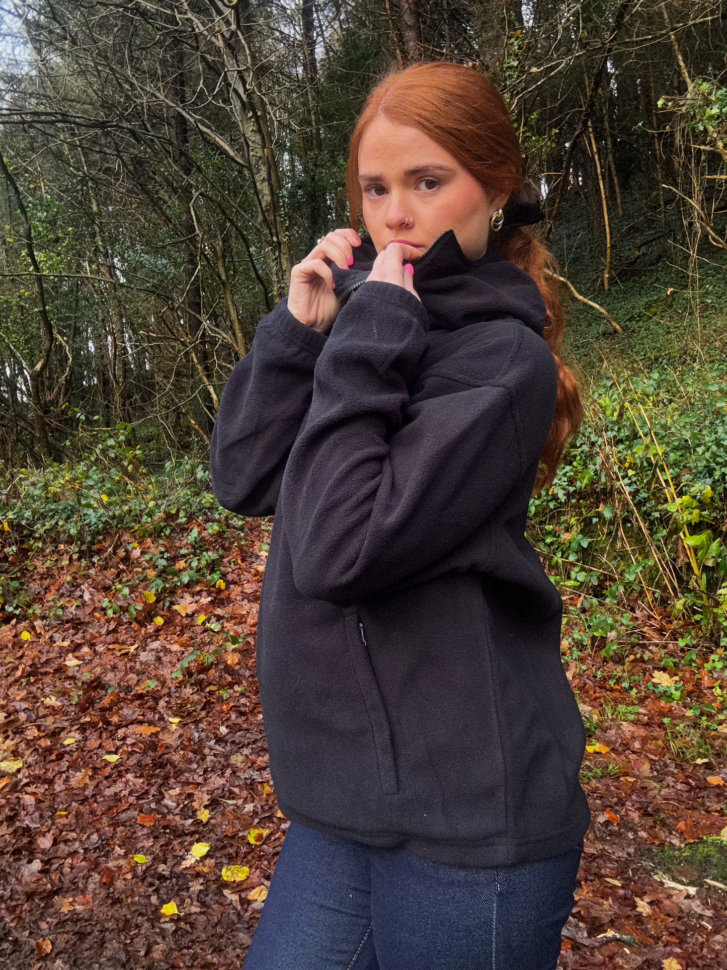 100% cotton Charlie unisex fleece limited edition with zipped pocket and hood