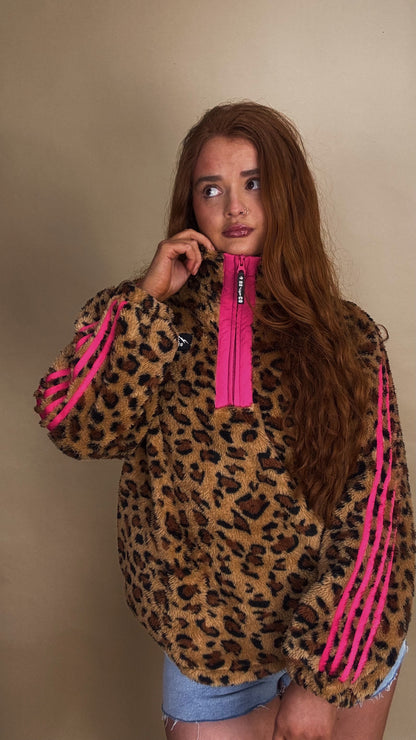 Clodagh Leopard Fleece. Drawstring + pockets
