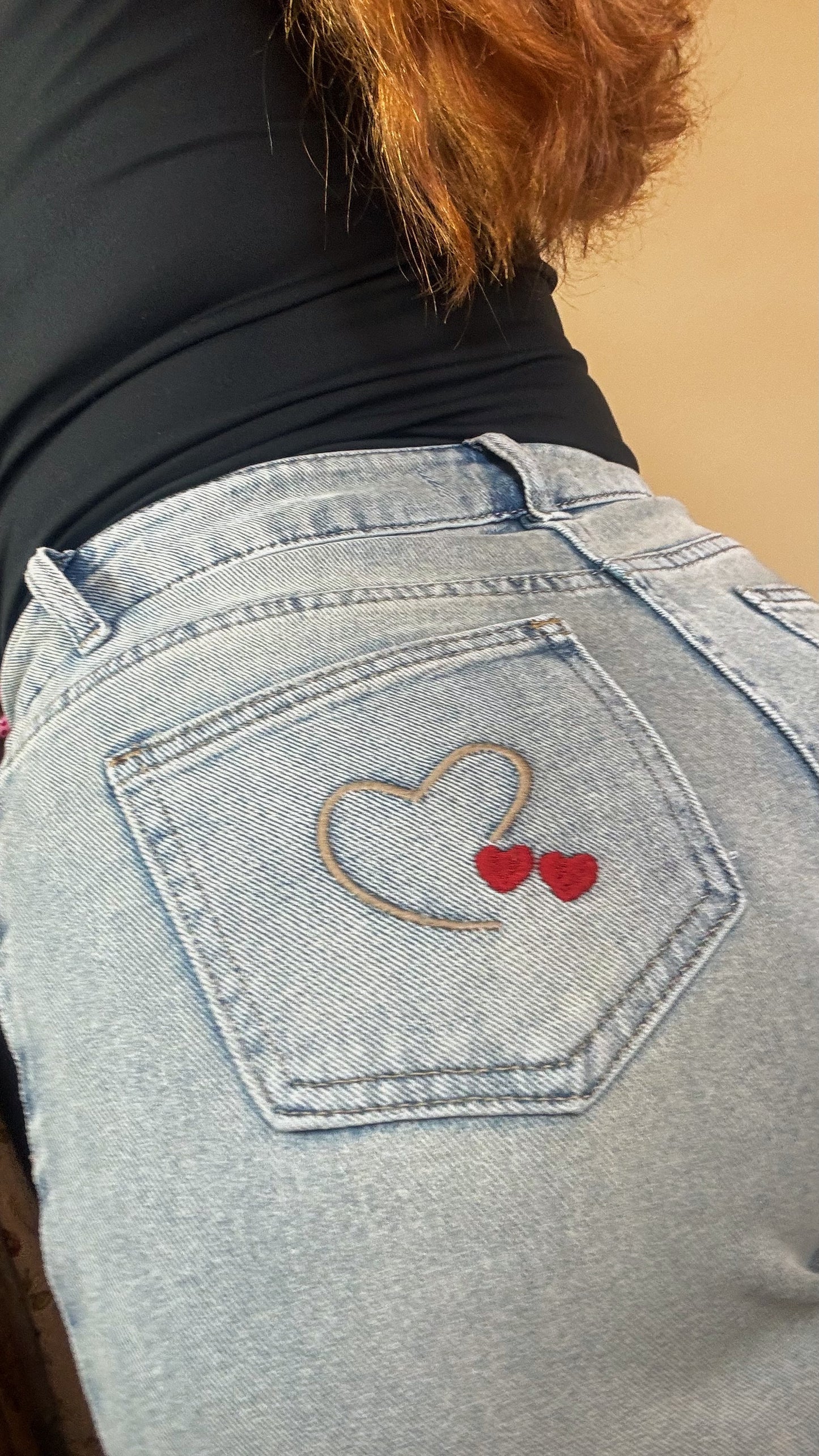 Matilda Heart Cherry Embroidered Jean