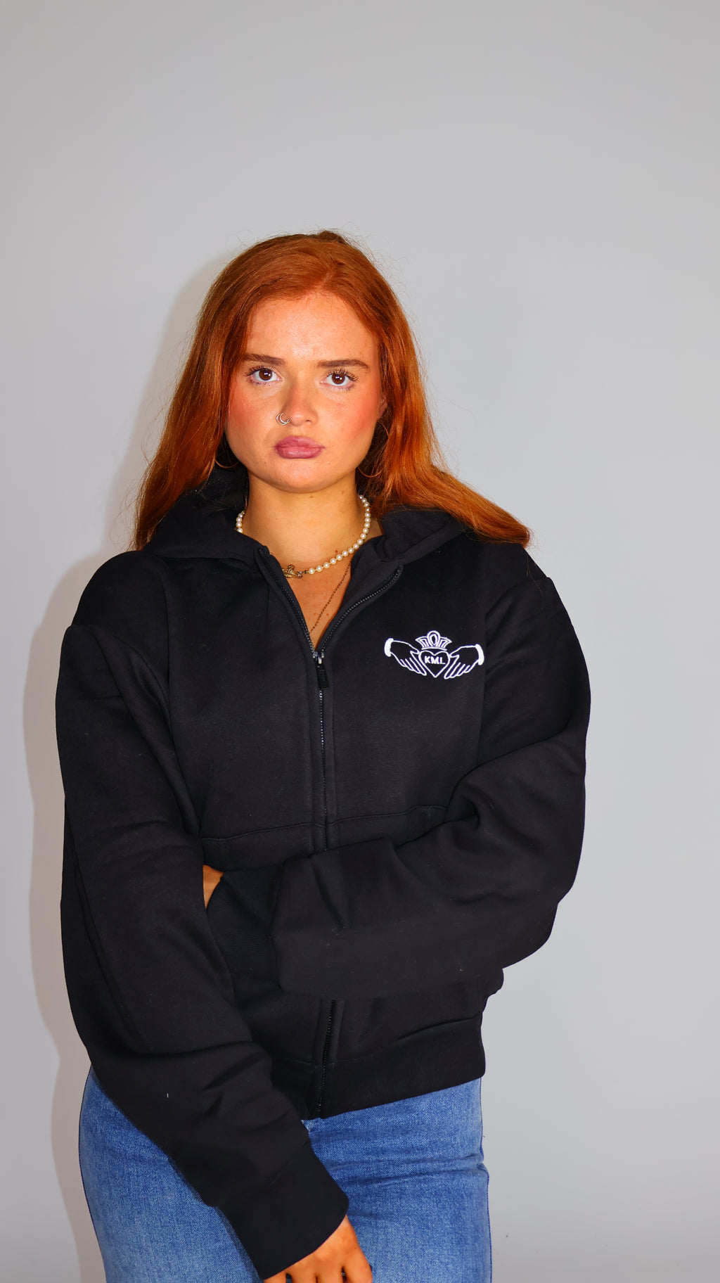 Una Claddagh Fleeced Hoodie.