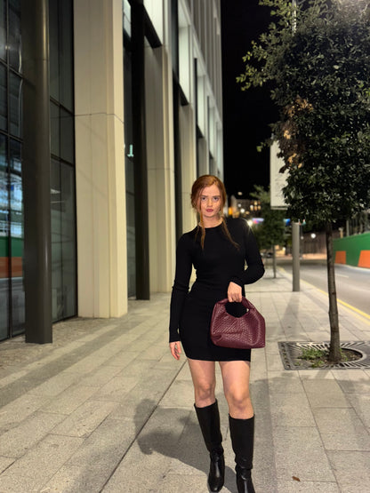 Blake Black Ribbed Dress *made with recycled fabrics*