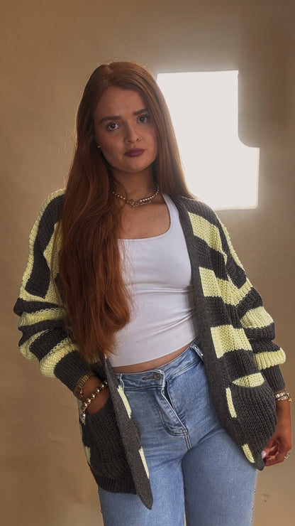 Amie Knit yellow charcoal