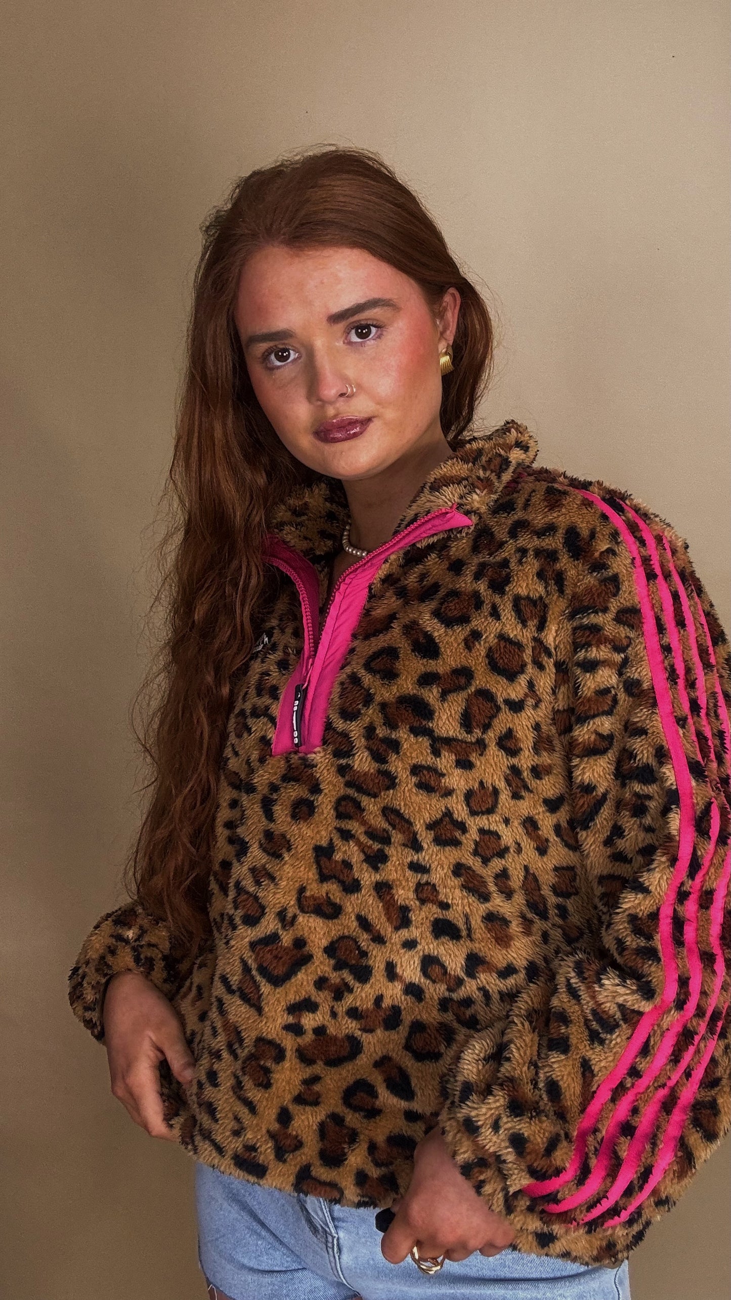 Clodagh Leopard Fleece. Drawstring + pockets