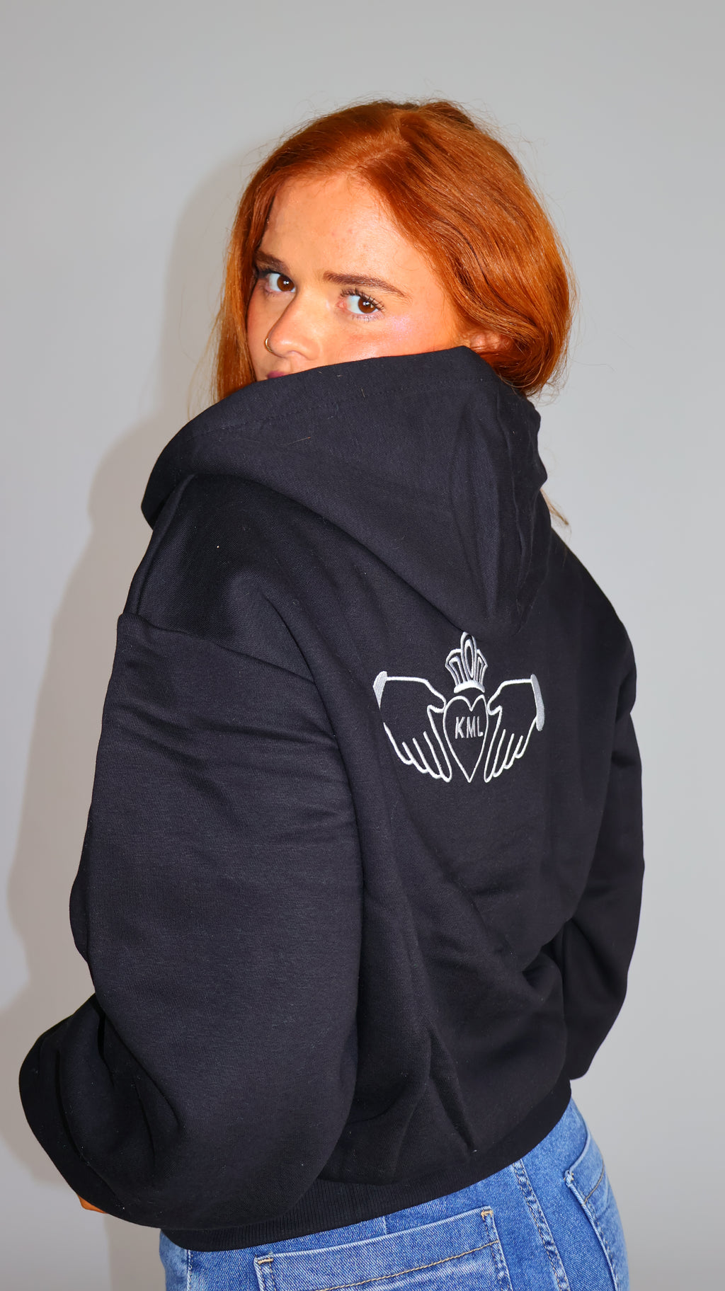 Una Claddagh Fleeced Hoodie.
