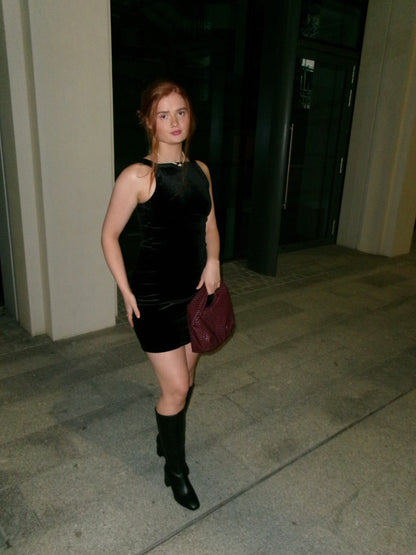 Bobbi Bow Super stretch crushed velvet dress