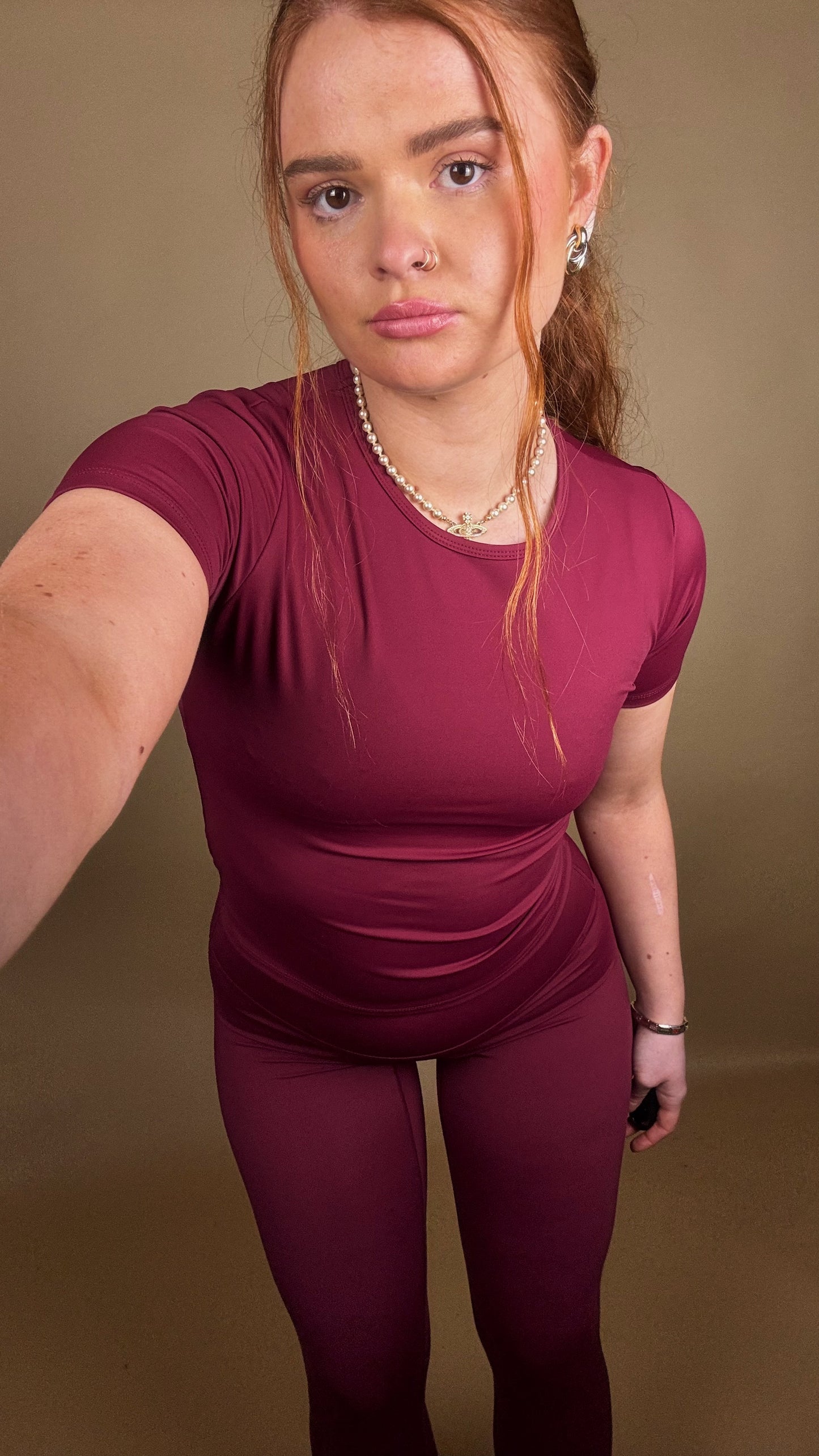 Amy burgundy legging set