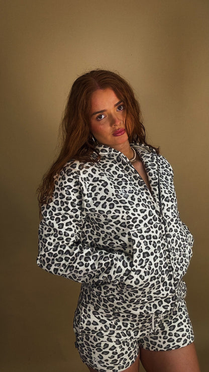 *shorte set* Leighton Leopard shorts set 80% cotton fleece line set.