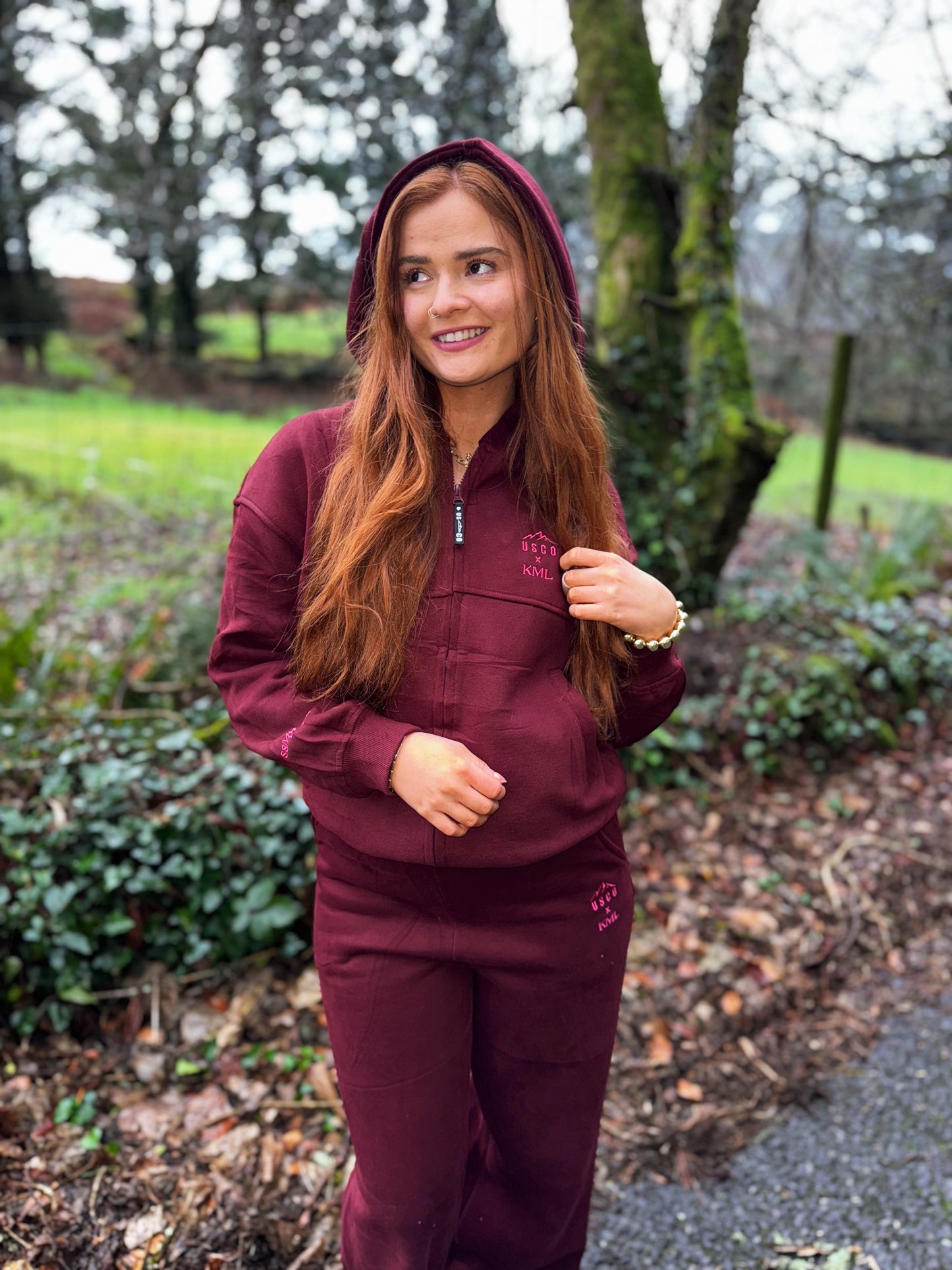 Burgundy KML x USCO LIMITED EDITION Fleece line set *size down*