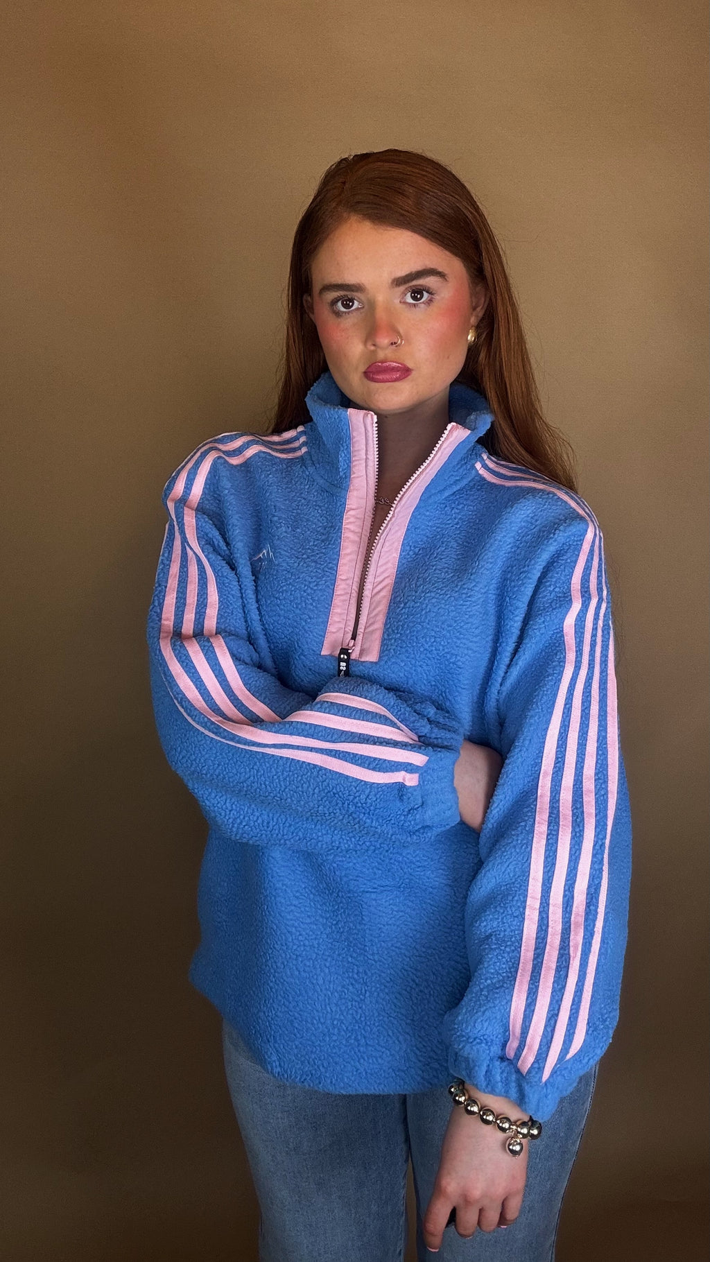 Hannah x4 Stripe Fleece size down. Pockets & draw string