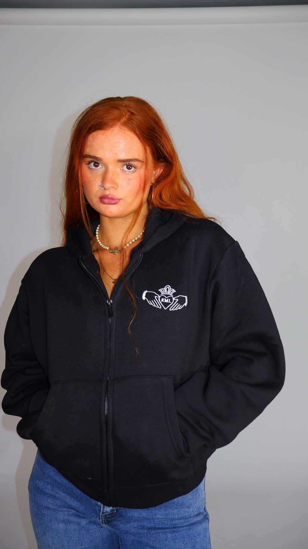 Una Claddagh Fleeced Hoodie.