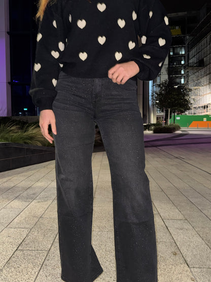 *subtle shimmer*Vivienne High waist Straight Leg Jean