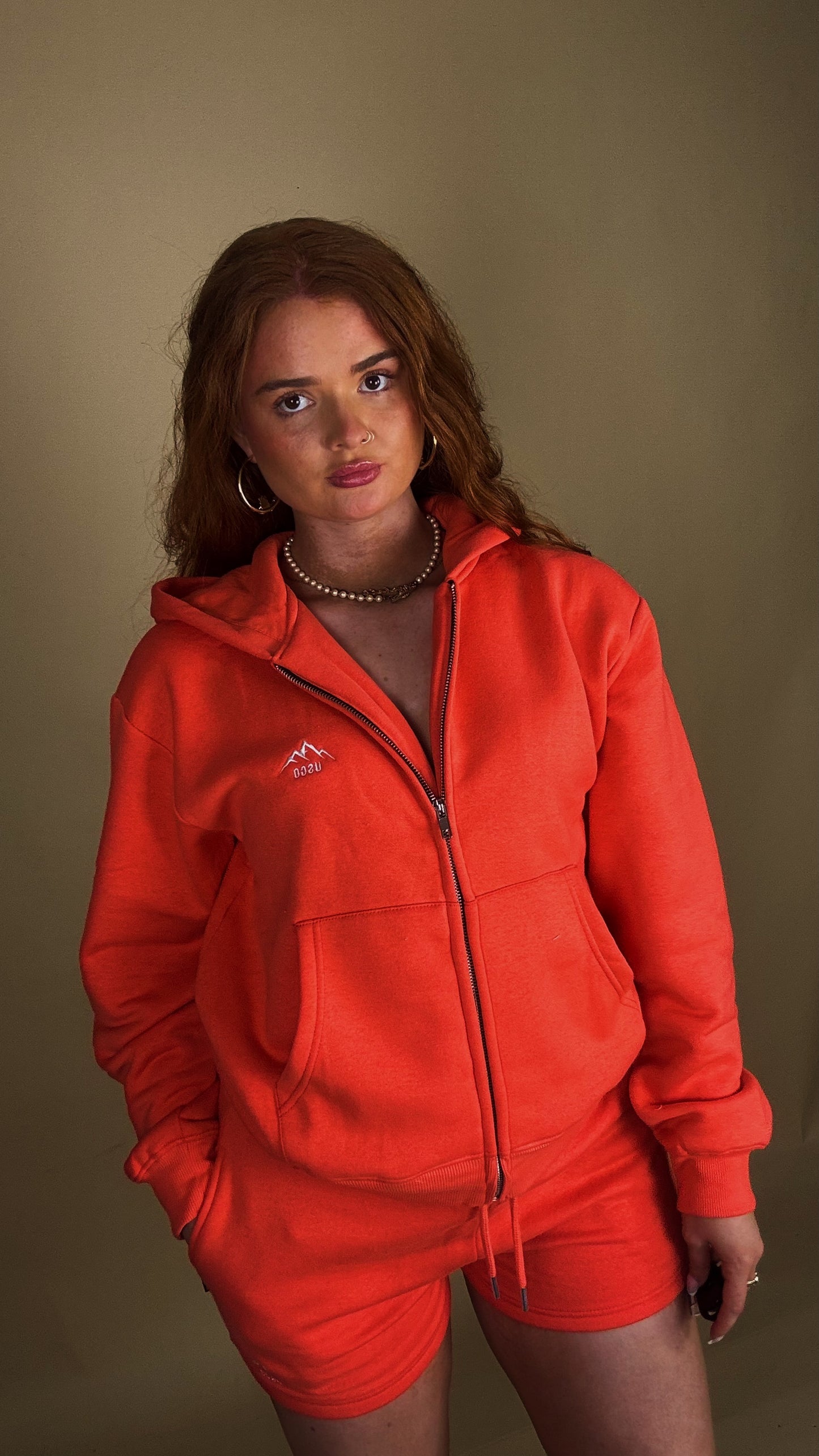 Baywatch Red shorts Pamela set 80% cotton fleece line.