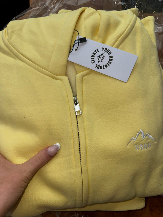 Yellow shorts set 80% cotton fleece line set