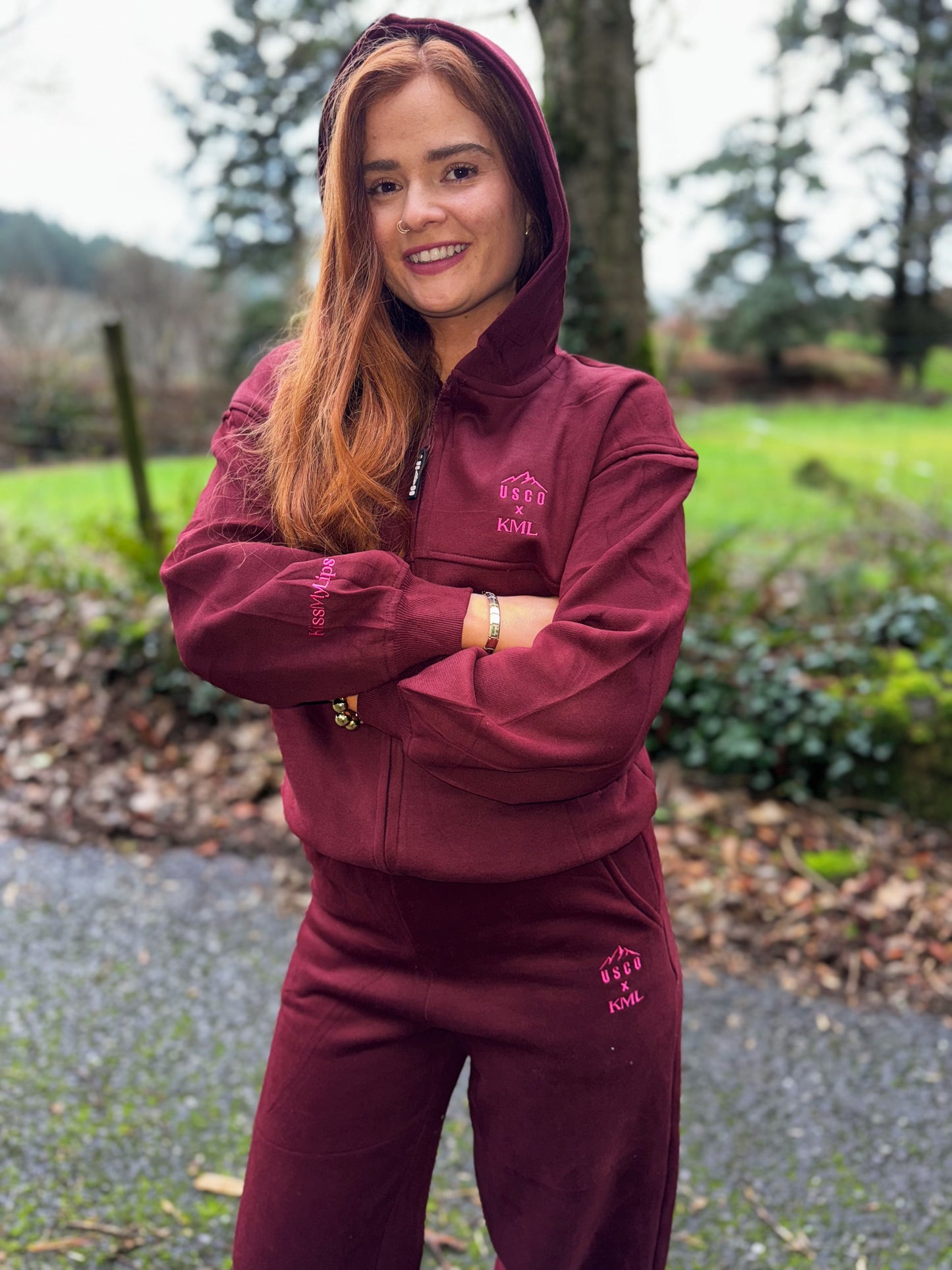 Burgundy KML x USCO LIMITED EDITION Fleece line set *size down*