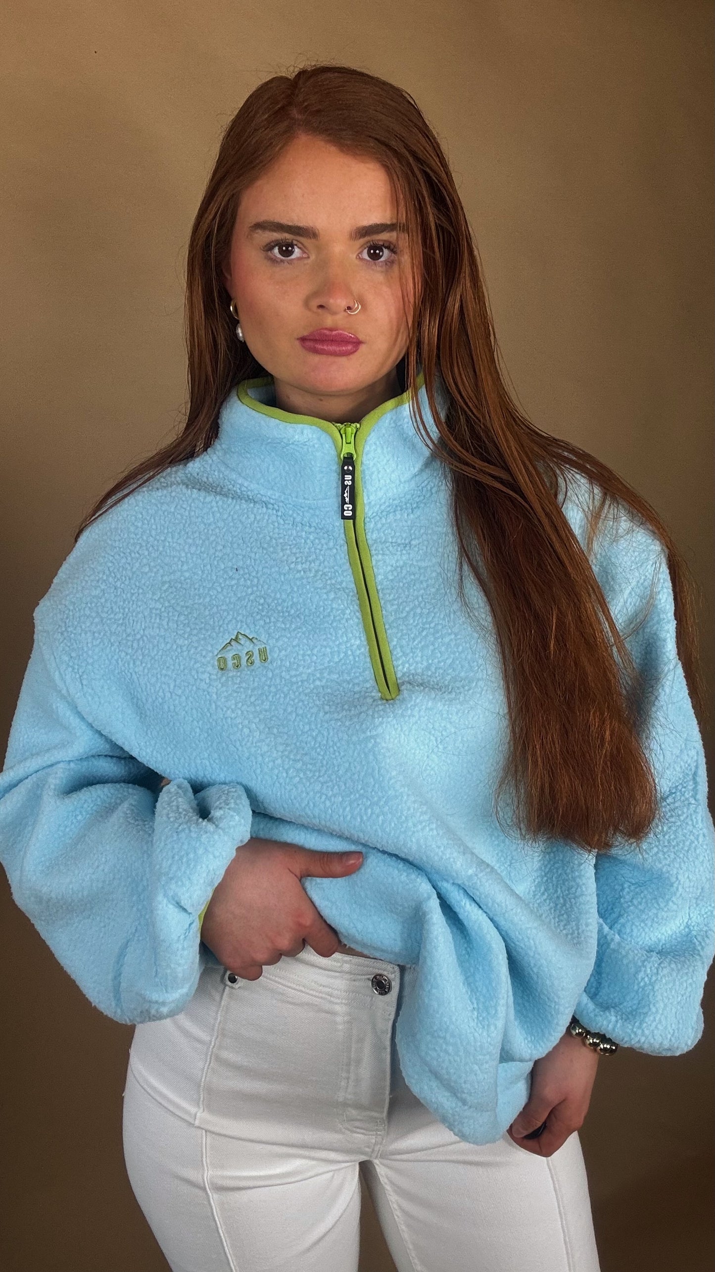 Niamh Balloon Sleeve fleece (pockets + drawstring)