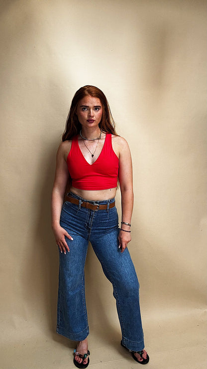Emma Super stretchy denim jeans + the belt
