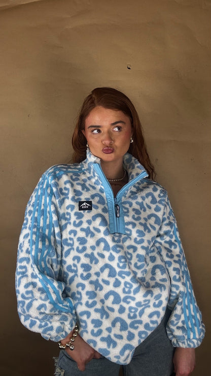 Blair Blue Leopard print zip up
