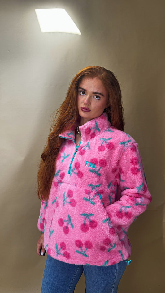 ONE OFF DROP. Cheeky Cherry KML Fleece. Pockets & drawstring. *outdoor fleece