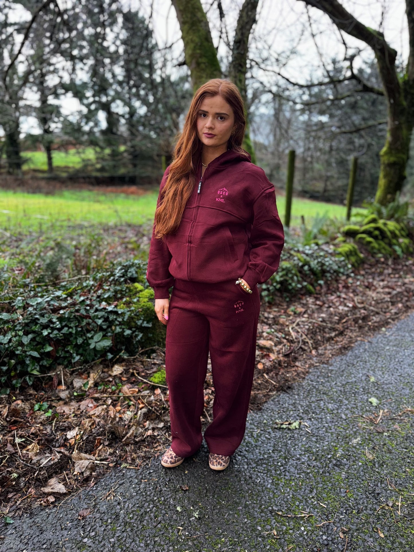 Burgundy KML x USCO LIMITED EDITION Fleece line set *size down*