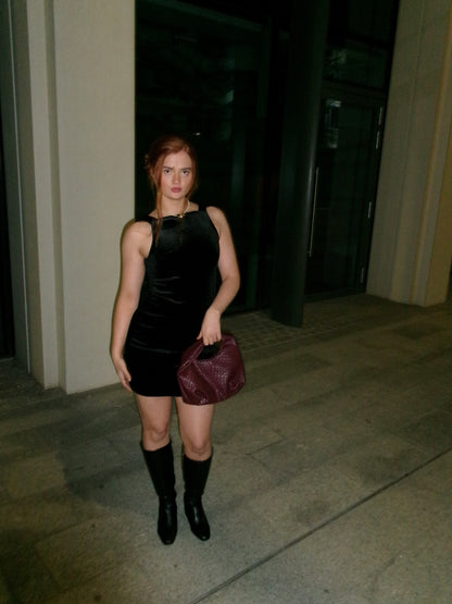 Bobbi Bow Super stretch crushed velvet dress