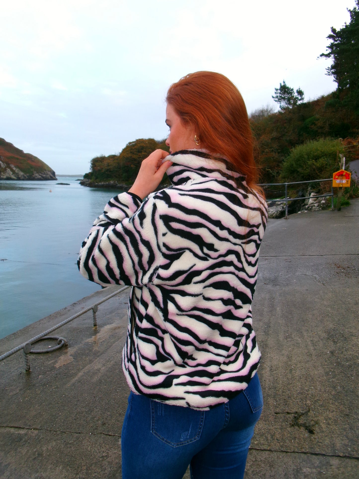 Nicole Pink Zebra fleece