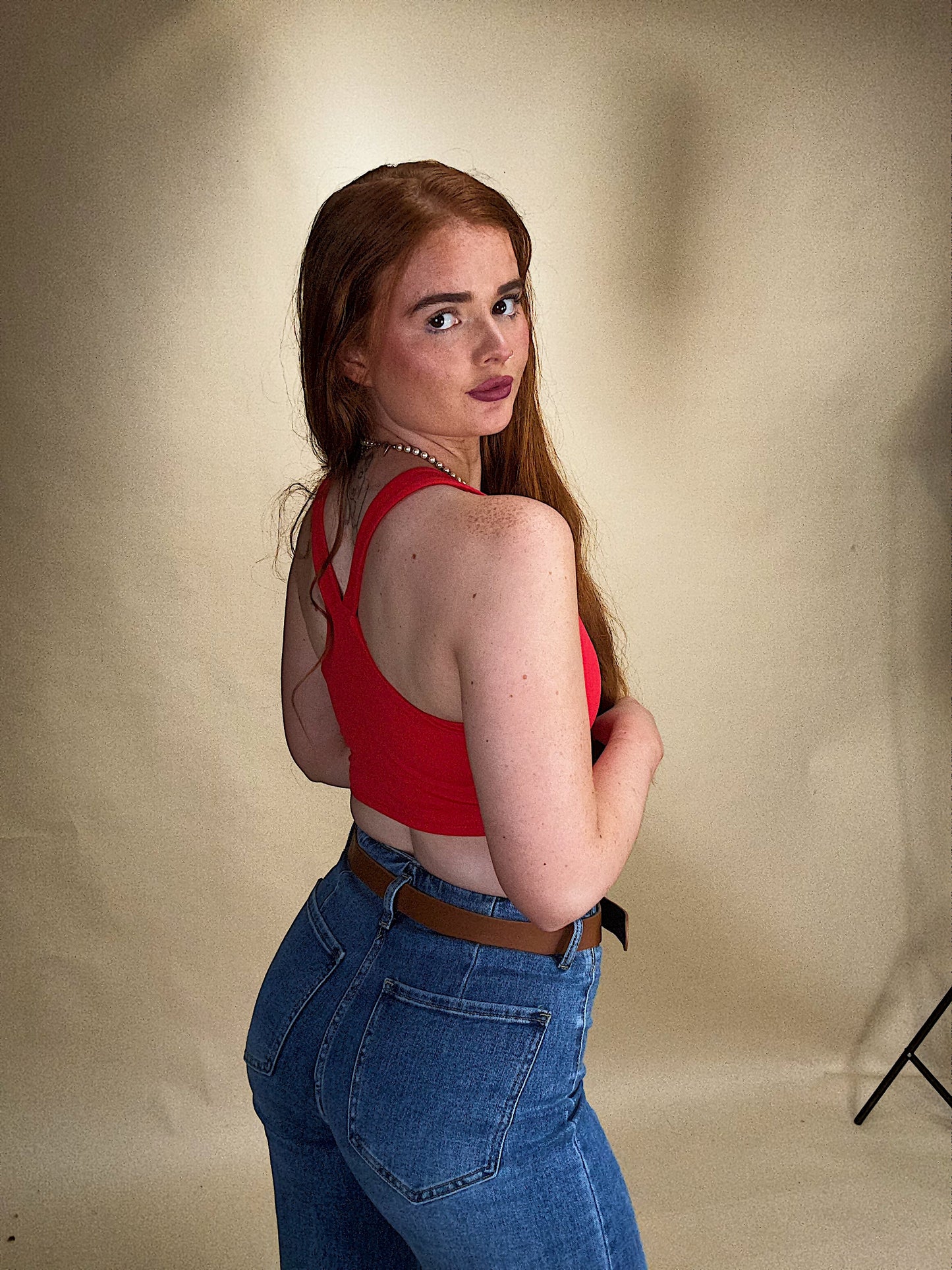 Emma Super stretchy denim jeans + the belt