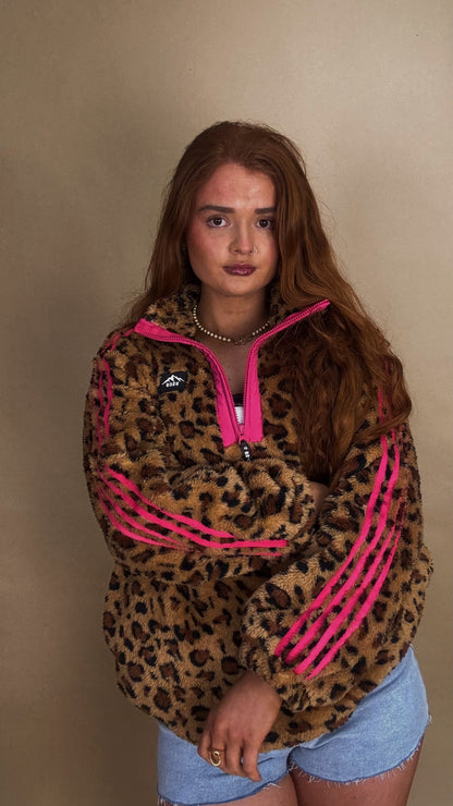 Clodagh Leopard Fleece. Drawstring + pockets