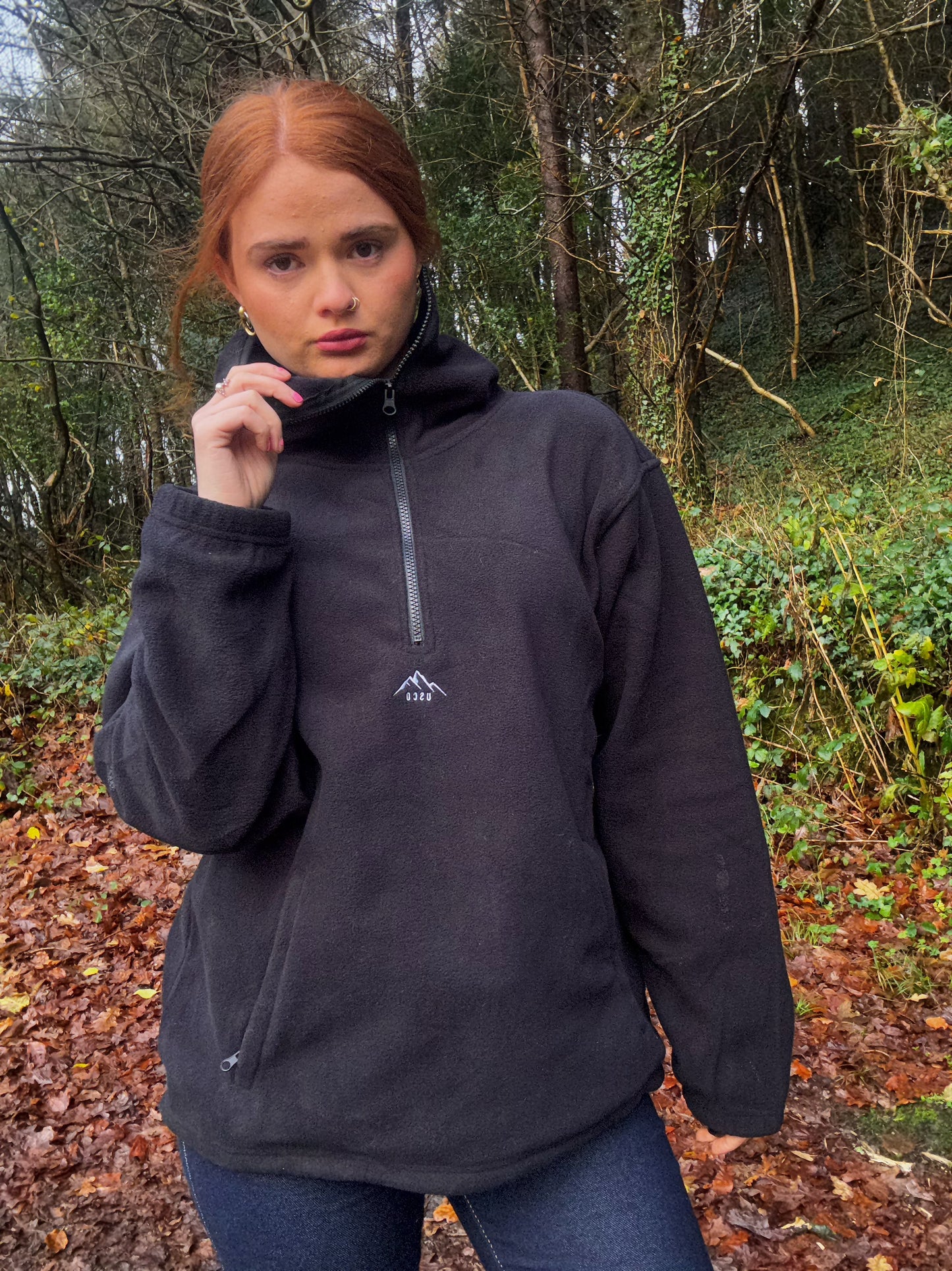 100% cotton Charlie unisex fleece limited edition with zipped pocket and hood