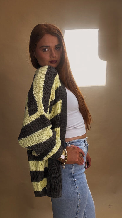 Amie Knit yellow charcoal