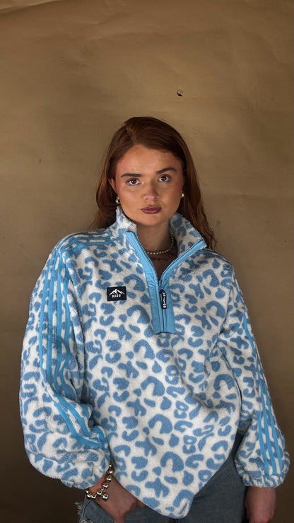 Blair Blue Leopard print zip up