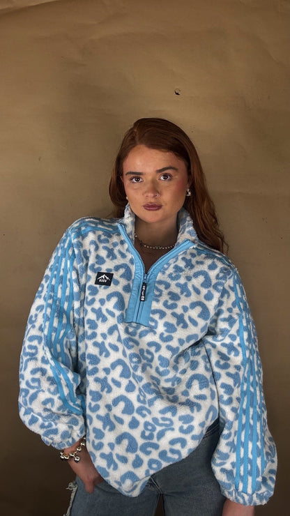 Blair Blue Leopard print zip up