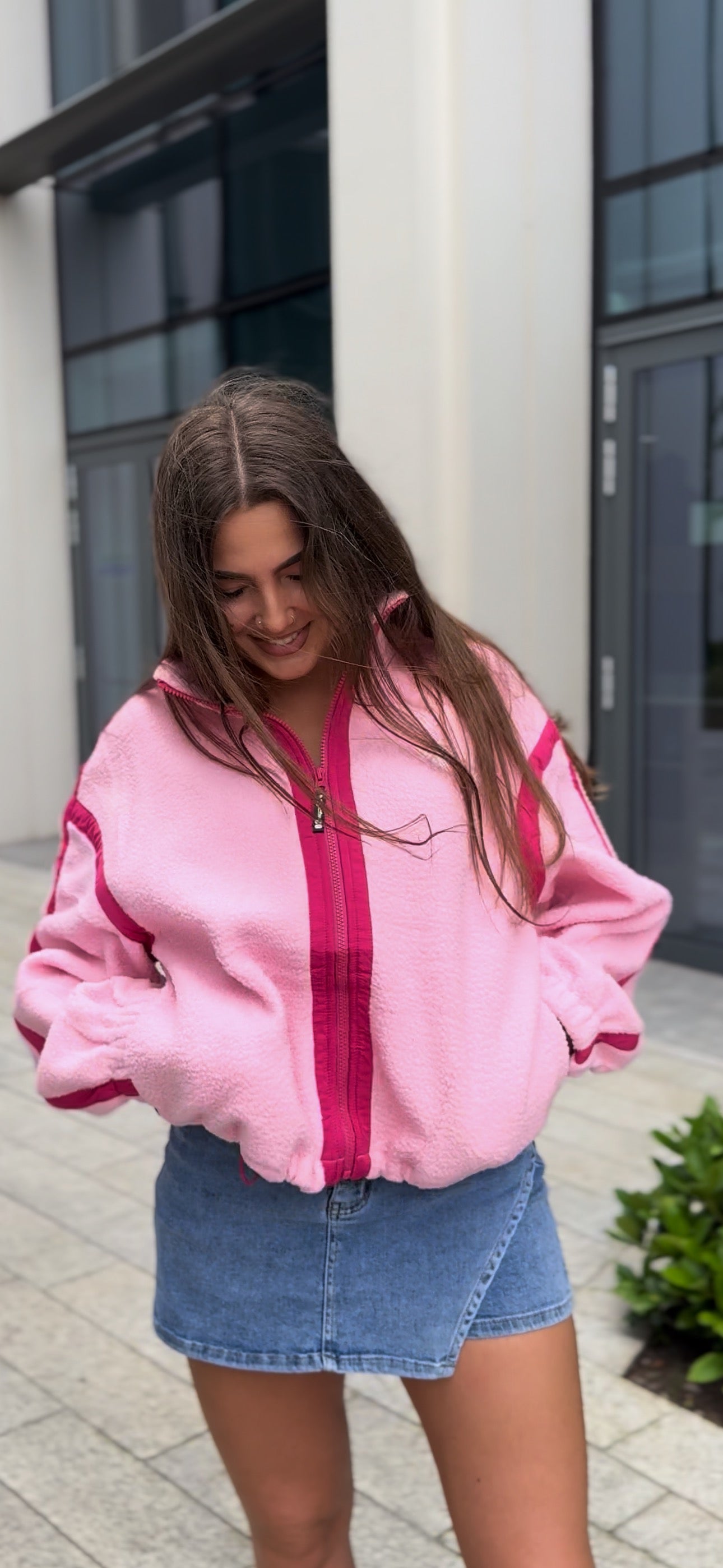 Olivia Full Zip Fleece. Pockets + Drawstring)