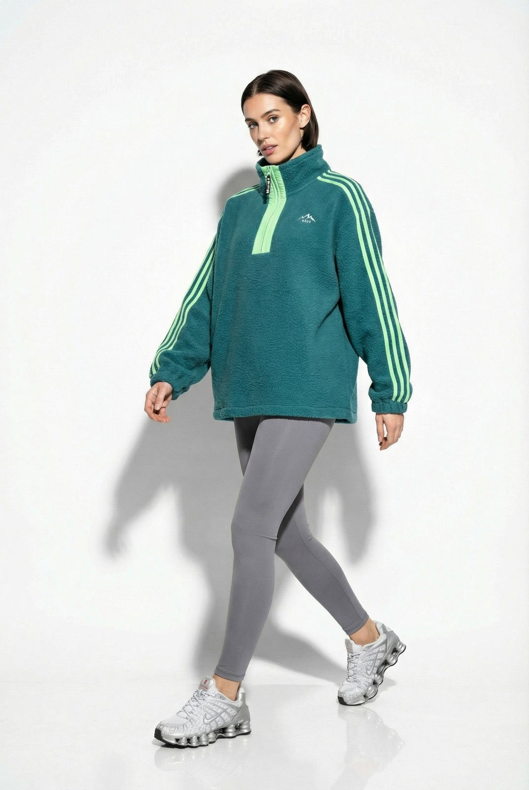 Mel x4 Stripe Fleece Mint size down