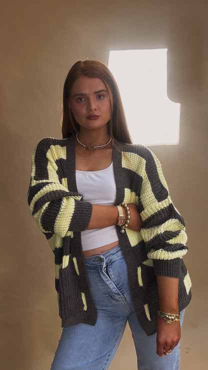 Amie Knit yellow charcoal