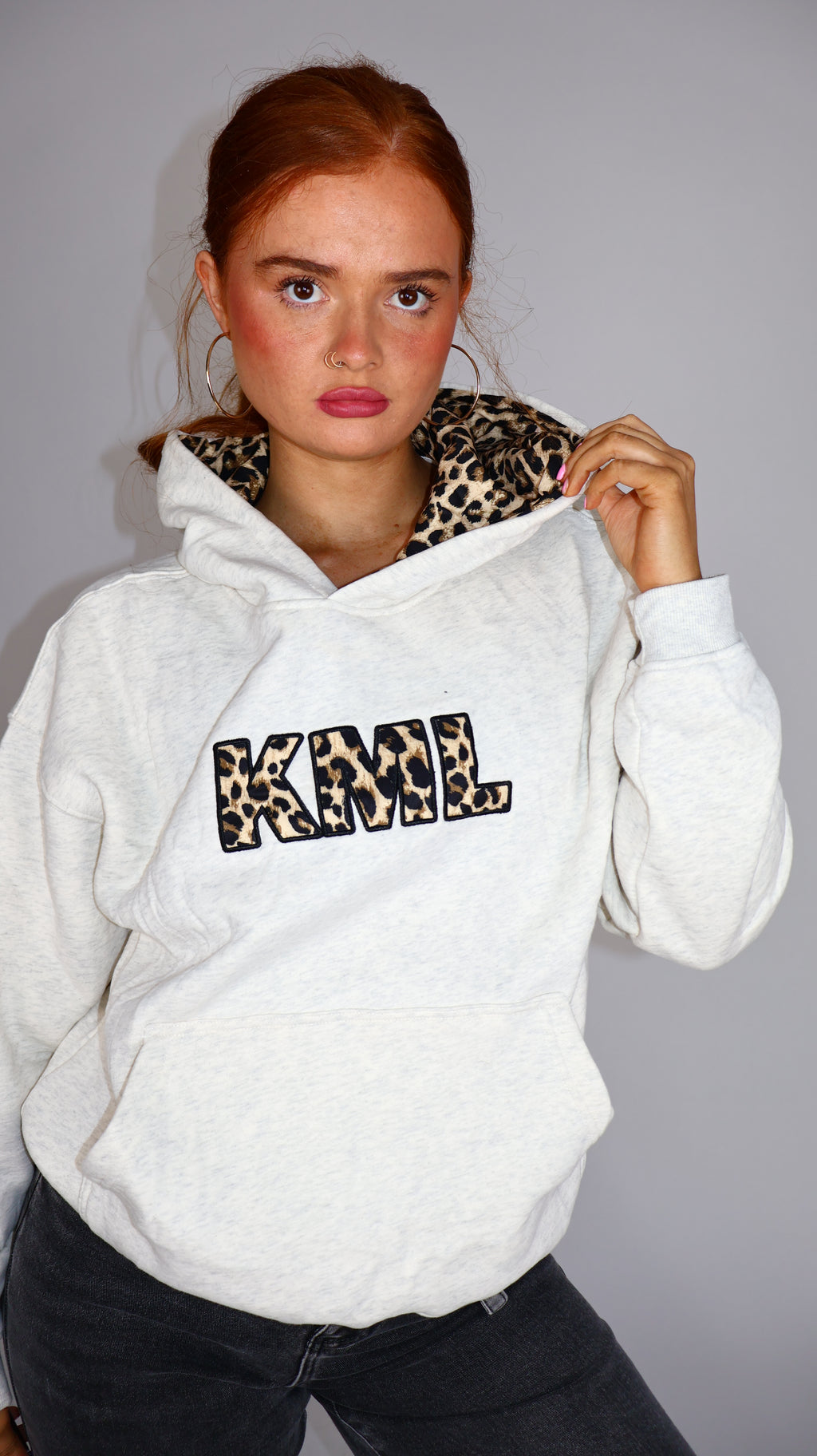 Fifi Fleece lined leopard hoodie