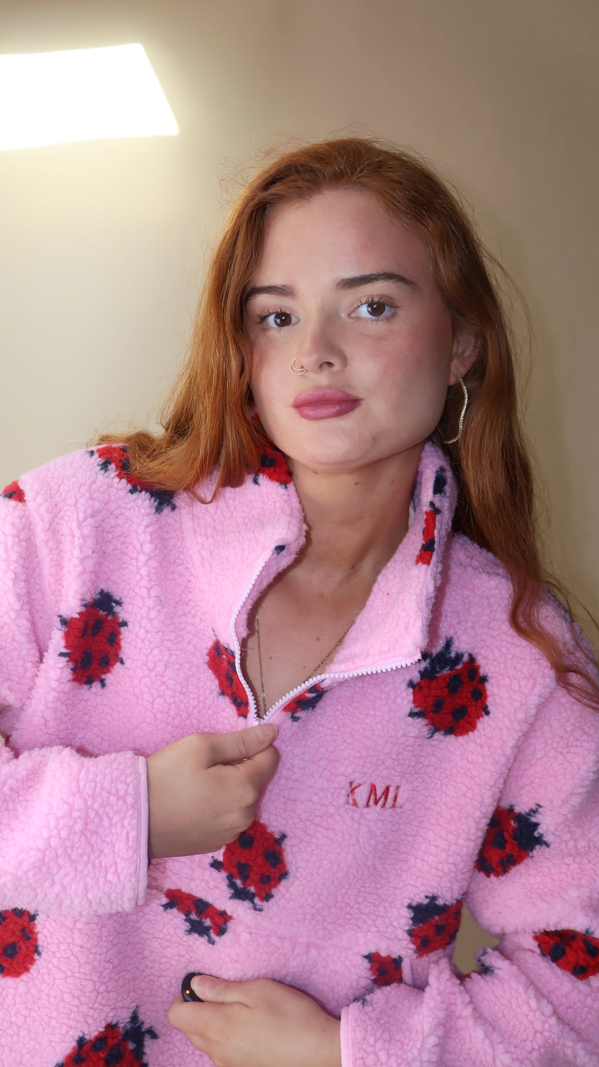 ONCE OFF DROP. Kelly KML Ladybird Fleece. With drawstring & pockets. *Thermal fleece-more dense finish  on the inside