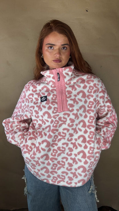 Payton Pink Leopard print zip up