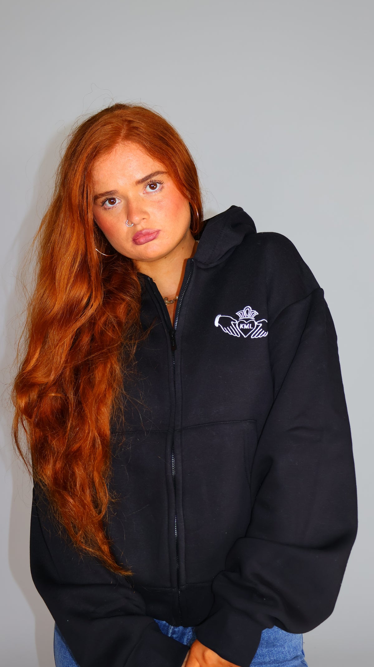 Una Claddagh Fleeced Hoodie.