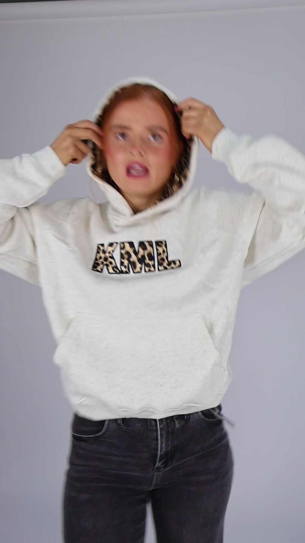 Fifi Fleece lined leopard hoodie