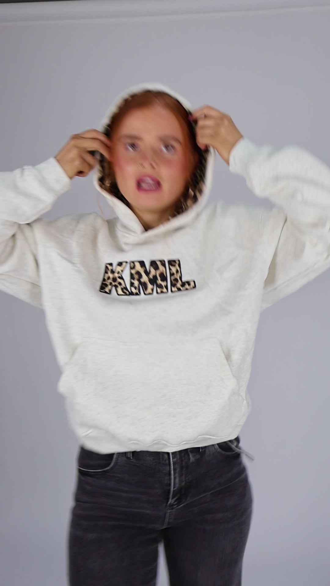Fifi Fleece lined leopard hoodie