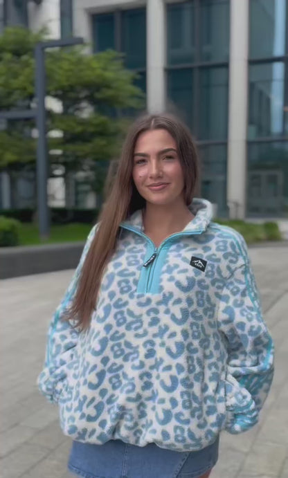 Blair Blue Leopard print zip up
