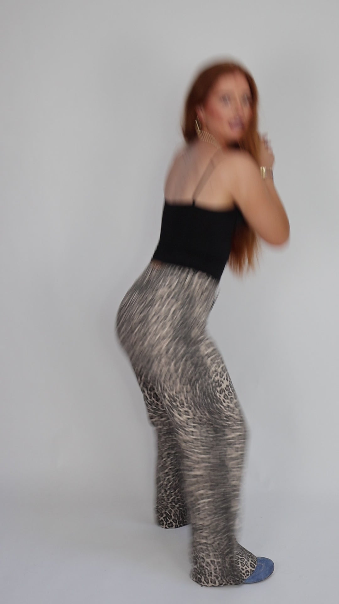Sarah Leopard Dad Fit Stretch Denim